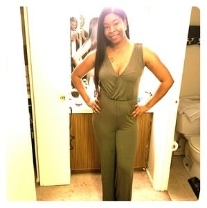 Olive green jump suit
